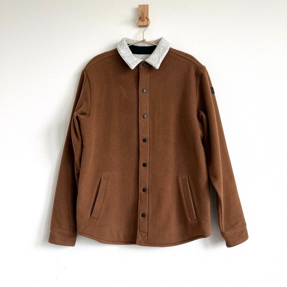 Smartwool Whiskey Anchor Line Wool Sherpa Lined Cabincore Shirt Jacket - M